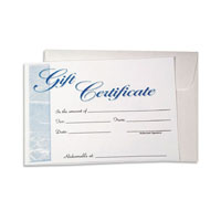 gift certificates